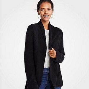 Ann Taylor Long Sleeve Black Open Jacket. Size: Small